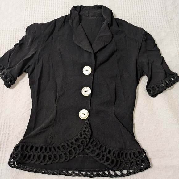 40s-50s Black Top XTra Small - Picture 1 of 4